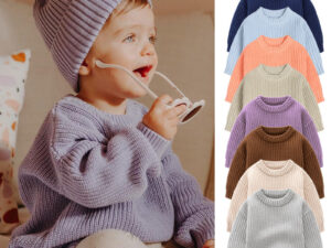 Baby Boys Girls Loose Knitted Coat Sweater